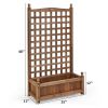 Solid Wood Farmhouse Garden Planter Box With 48-Inch High Tr