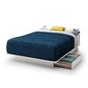 Full Size White Modern Platform Bed Frame With 2 Storage