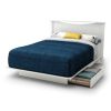 Full Size White Modern Platform Bed Frame With 2 Storage