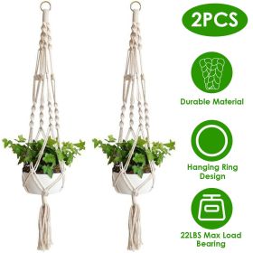 2Pcs Plant Hanger Flowerpot Net Bag 40In Cotton Rope Plant