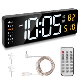 157In Led Digital Wall Clock With Remote Control 10 Level