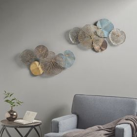 Multi-Colored Lily Pad Metal Wall Decor Set