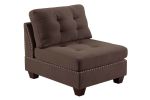 Living Room Furniture Tufted Armless Chair Black Coffee