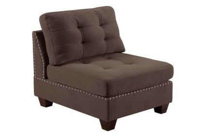 Living Room Furniture Tufted Armless Chair Black Coffee