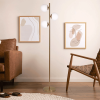 Modern Gold Floor Lamp with Opal Glass Shades