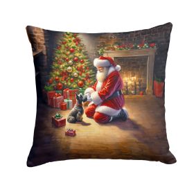 Scottish Terrier And Santa Claus Throw Pillow Machine