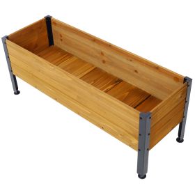 Wood Rectangular Garden Planter Box Raised Bed