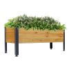 Wood Rectangular Garden Planter Box Raised Bed