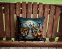 Calaveras Sugar Skulls Spooky Halloween Throw Pillow 2437