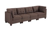 Living Room Furniture Tufted Armless Chair Black Coffee