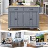 Kitchen Island Cart with Solid Wood Top