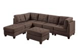 Living Room Furniture Tufted Armless Chair Black Coffee