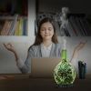 3D Fireworks Glass Vase Humidifier With 7 Color Led Night