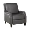 Push Back Reclining Chair Transitional Style Grey Color
