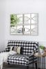 Distressed Rectangular Wooden Wall Mirror