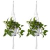 2Pcs Plant Hanger Flowerpot Net Bag 40In Cotton Rope Plant