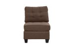 Living Room Furniture Tufted Armless Chair Black Coffee