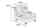 Living Room Furniture Tufted Armless Chair Black Coffee