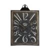 Large Vintage Black Rectangular Wall Clock With White