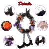Halloween Witch Wreath Pumpkin Door Decorations Artificial P
