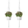 2Pcs Plant Hanger Flowerpot Net Bag 40In Cotton Rope Plant
