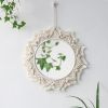 1Pc Boho Macrame Round Mirror - Woven Wall Hanging For