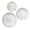 Distressed White Floral Carved Wood Wall Decor Set