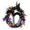 Halloween Witch Wreath Pumpkin Door Decorations Artificial P