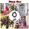 Halloween Witch Wreath Pumpkin Door Decorations Artificial P