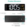 157In Led Digital Wall Clock With Remote Control 10 Level