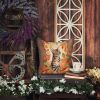 Ocicat Cat In Fall Leaves Throw Pillow Machine Washable