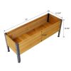 Wood Rectangular Garden Planter Box Raised Bed