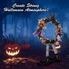 Halloween Witch Wreath Pumpkin Door Decorations Artificial P