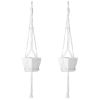 2Pcs Plant Hanger Flowerpot Net Bag 40In Cotton Rope Plant