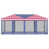 Outsunny 10' X 20' Pop-Up Canopy Tent Gazebo With American Flag