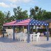 Outsunny 10' X 20' Pop-Up Canopy Tent Gazebo With American Flag