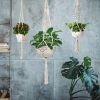 2Pcs Plant Hanger Flowerpot Net Bag 40In Cotton Rope Plant