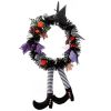 Halloween Witch Wreath Pumpkin Door Decorations Artificial P
