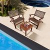 3-Piece Outdoor Wooden Rattan Patio Set