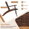 3-Piece Outdoor Wooden Rattan Patio Set