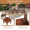 3-Piece Outdoor Wooden Rattan Patio Set