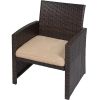 Brown Resin Wicker 4-Piece Modern Patio Furniture Set With