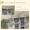 Wooden Outdoor Cat House Catio Playground Cat Window Box Out