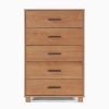 Modern Farmhouse Solid Wood 5 Drawer Bedroom Chest In Light