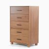 Modern Farmhouse Solid Wood 5 Drawer Bedroom Chest In Light