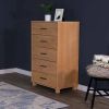 Modern Farmhouse Solid Wood 5 Drawer Bedroom Chest In Light