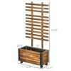 Farmhouse Rustic Wooden Raised Garden Bed Planter With Trell