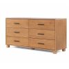 Modern Farmhouse Solid Wood 6 Drawer Double Dresser In