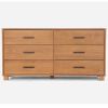 Modern Farmhouse Solid Wood 6 Drawer Double Dresser In