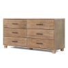 Modern Farmhouse Solid Wood 6 Drawer Double Dresser In Rusti